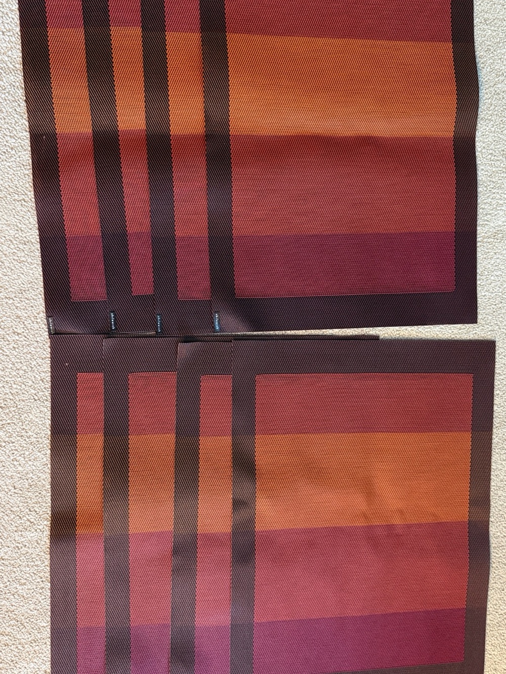 Chilewich Woven Vinyl Placemats Set of 8 - Sunset Colorblock
